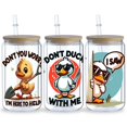thumbnail image 5 of 5pcs Animal duck UV DTF Transfer Stickers, For Glass Tumbler, Waterproof Decals, Plastic Adhesive Label For Bottles And Cups Decor, 5 of 9