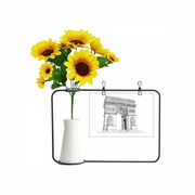Arc De Triomph in Paris France Artificial Sunflower Vases Bottle Blessing Card