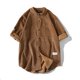 thumbnail image 2 of Camisas s Para Hombre Interior Camisas con botones de pana de primavera y verano para hombre, chaqueta informal de media manga con bolsillo (Khaki, 4XL), 2 of 5