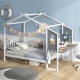 thumbnail image 1 of Gymax Full Size Kids House Bed w/ Study Desk & Removable Box Drawers Hanging Hooks, 1 of 10