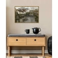 thumbnail image 2 of Drsoum 16x24in Canvas Wall Art Vintage Framed Classical Painting French Town Bridge Flowing Water Room Decor for Bathroom Bedroom Living Room - Natural Framed, 2 of 8