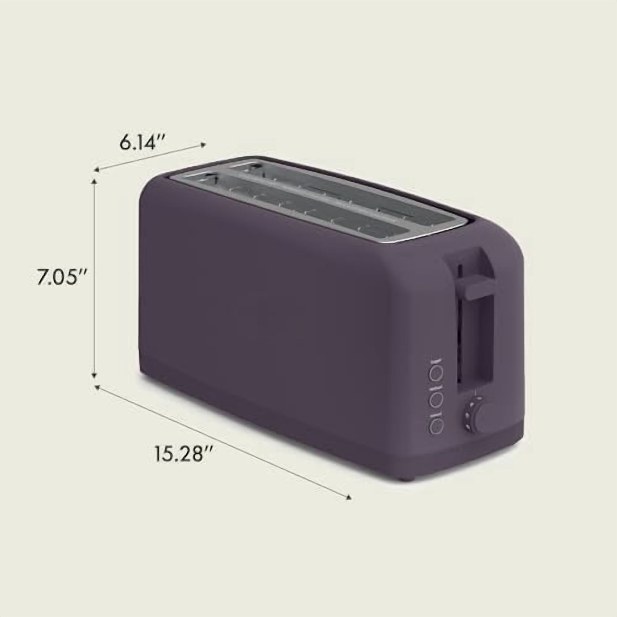 4 Slice Slim Toaster, Fits-anywhere™ Kitchenware, 6 Setting Shade Control with Reheat & Cancel Buttons, Fits Sourdough, 10” Long Slot, Anti Jam & Auto Shutoff, 900 Watt, Plum