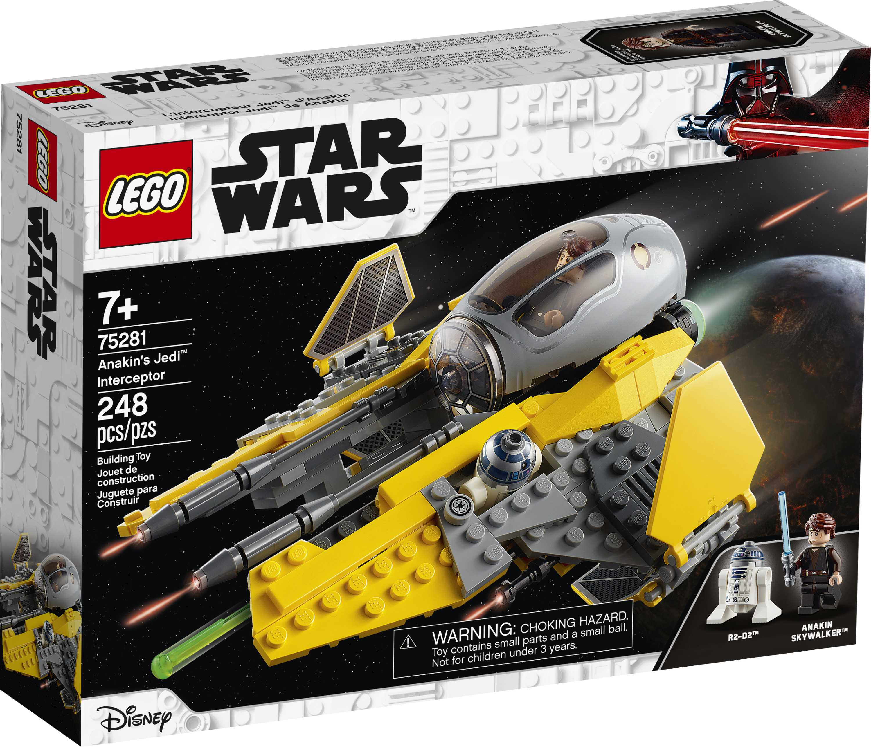 LEGO Star Wars: Revenge of the Sith Anakin’s Jedi Interceptor 75281 Anakin Skywalker Building Toy (248 Pieces) - image 5 of 8