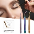 thumbnail image 2 of iaksohdu Nail Art Clip Good Elasticity Anti-static Non-slip Tight Bite Stainless Steel Fish Stripe High Precision Eyelash Tweezer Makeup Supply, 2 of 8