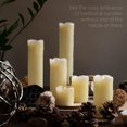 thumbnail image 4 of Set de 6 velas LED sin llama con temporizador de color marfil fundido WyzWorks, 4 of 9