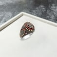 thumbnail image 4 of Meidiya Retro Luxury Natural Red Stone Turkish Finger Ring Vintage Two-tone Crown Ring Men Banquet Wedding Band Jewelry Gifts Valentine's Day Gift, 4 of 8
