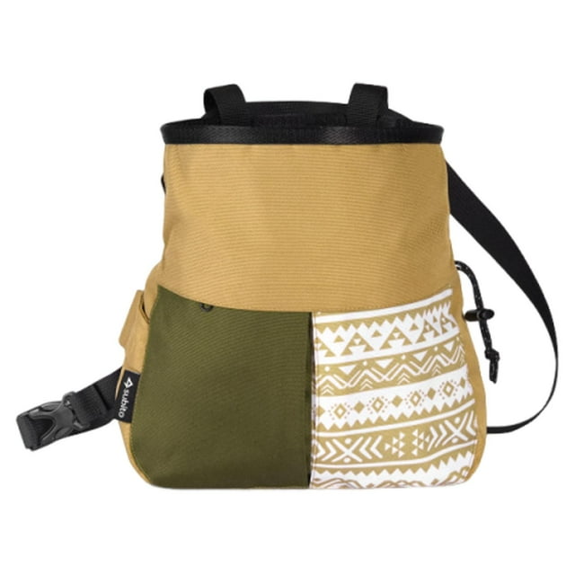 Bolsa de magnesio para escalada, equipo de escalada compacto, multifuncional, cinturón ajustable Caqui grande