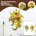 thumbnail image 2 of 17.7" Spring Light-Up Sunflower Swag - LED Lights, Artificial Florals & Ferns Greenery, Seasonal Decor for Front Door, Mantel, Wall & Farmhouse Home Accents (A), 2 of 5