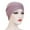 Purple, variant on Beige Soft Stretch Turban Cap for Women Polyester Twisted Head Wraps Chemo Hat Pleated Headwrap Head Cover for Women One Size
