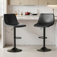 thumbnail image 5 of Fijinhom Modern Adjustable Bar Stools Set of 2, Swivel PU Leather Counter Height Chairs with Back for Kitchen Island,Black, 5 of 8