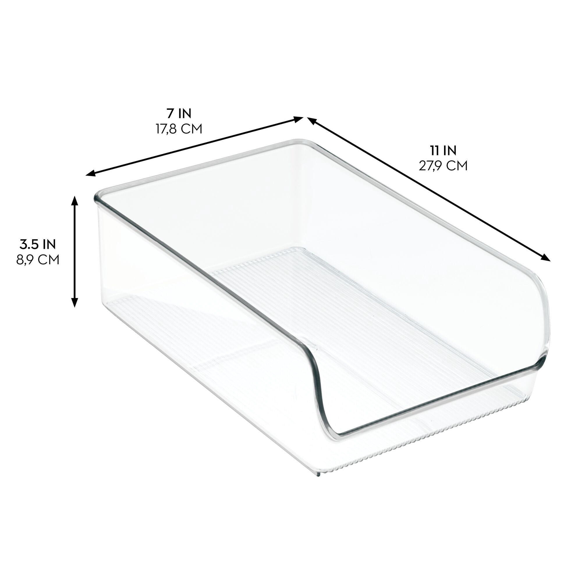 iDesign Pantry Organizer Bins for Cabinets or Fridge - Set of 4 - Clear