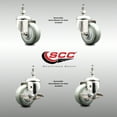 thumbnail image 2 of 3.5 Inch 316SS Gray Polyurethane Swivel 3/8 Inch Stem Caster Set 2 Brake SCC, 2 of 2