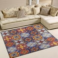 thumbnail image 2 of Dreamtimes Mexican Talavera Ceramic Tile Area Rug, 4'x5' Pet & Child Friendly Carpet for Living Room Bedroom Dining Room,Indoor Outdoor Soft Rug Washable Non Slip Comfortable Area Rug, 2 of 6