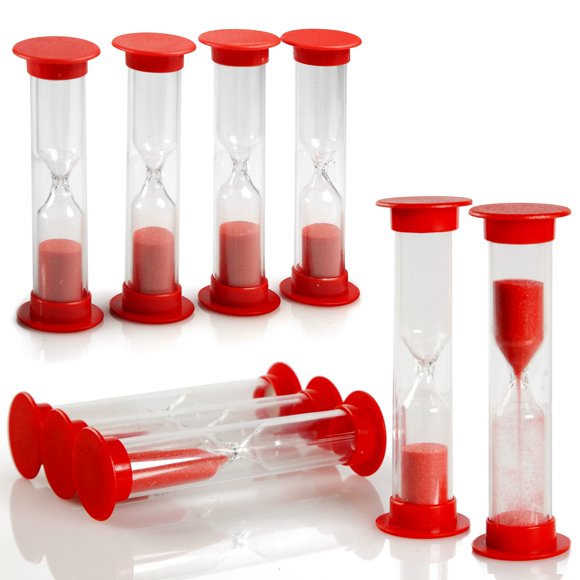 PROLOSO 30 Sec Sand Timer Hourglass Sandglass Clock Countdown Bulk Toy Set Timers for Kids Games Classroom School Prize Party Favors Pack of 20 (red Sand)