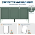 thumbnail image 4 of 59" Sideboard Buffet Cabinet with Storage, Vintage Coffee Bar Cabinet with 4 Doors & Adjustable Shelves for Living Room, Kitchen, Hallway, Green, 4 of 9