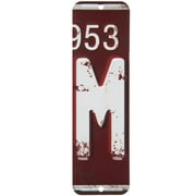 License Plate Letter M Metal Sign Home Decoration Wall Decor