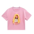 thumbnail image 2 of Ulitacool Tops For Girls Summer Short Sleeve O Neck Cartoon Prints Tee 4-5 Years Pink, 2 of 8