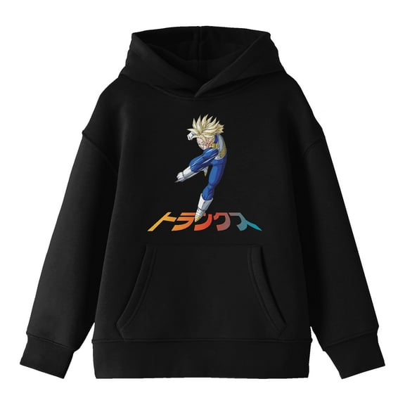 Dragon Ball Z Trunks Cell Saga Long Sleeve Youth Black Hooded Sweatshirt -XS