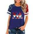thumbnail image 2 of Jinhomg Women American Flag Shirts 4Th of July Shirts USA Flag Graphic Patriotic Tshirt Casual Raglan Crew Neck Tops Plus Size Summer Daily Wear Dark Blue XXL, 2 of 5