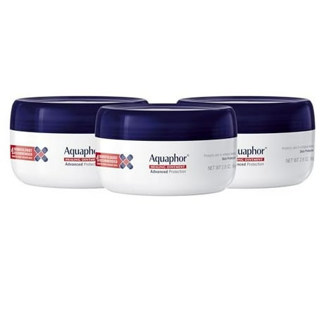 Aquaphor Healing Ointment - Skin Protectant for Dry Cracked Skin - Hands, Heels, Elbows - 2.8 oz Jar Pack of 3