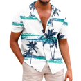 thumbnail image 1 of Hawaiian Shirt For Men Casual Fashion Summer Short Sleeve Buttons Printed T Shirt Top L, 1 of 5