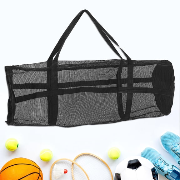 LOLIPPYY Mesh Sports Ball Bag Black Large Capacity Mesh Duffle for Basketball Soccer and Gym Use