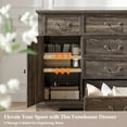 thumbnail image 3 of EnHomee 6 Drawers Dresser with Barn Door,Wooden Dresser for Bedroom,Rustic Chest of Drawers for Living Room Entryway Hallway,47.2" Wx33.5 H x15.7 D,Dark Rustic Oak, 3 of 8