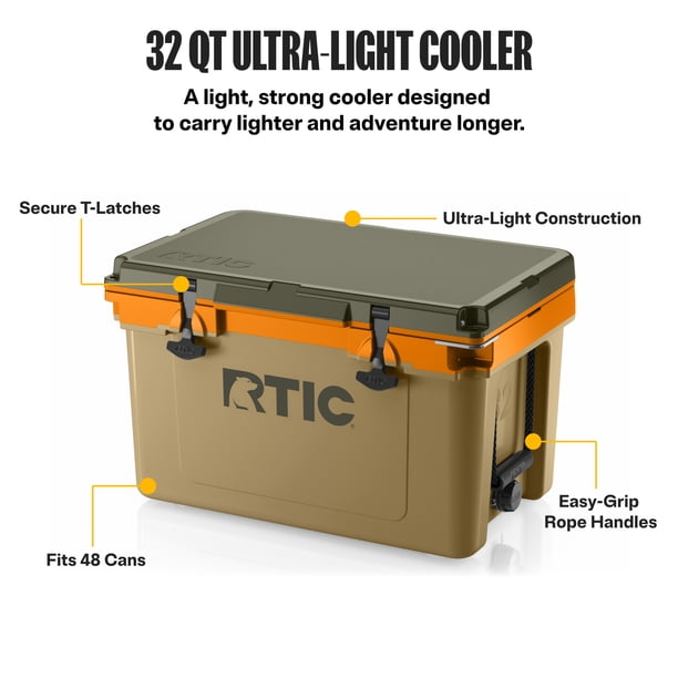 RTIC Large 32 QT Ultra-Light Hard-Sided Cooler, Heavy Duty