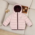 thumbnail image 4 of yillto Winter Puffer Jacket for Boys Girls Lightweight Full Zipper Long Sleeve Hooded Jacket Trendy Toddler Kids Coat, 4 of 7