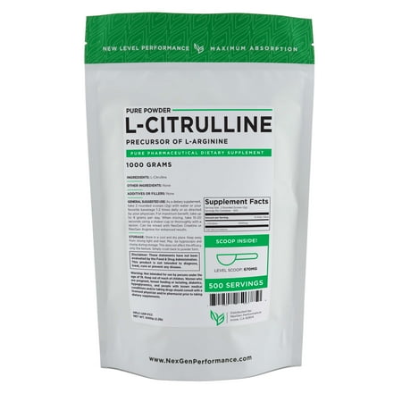 L-Citrulline Powder 1000g (2.2lb) - Increase Performance -Nitric Oxide - Muscle Cardio