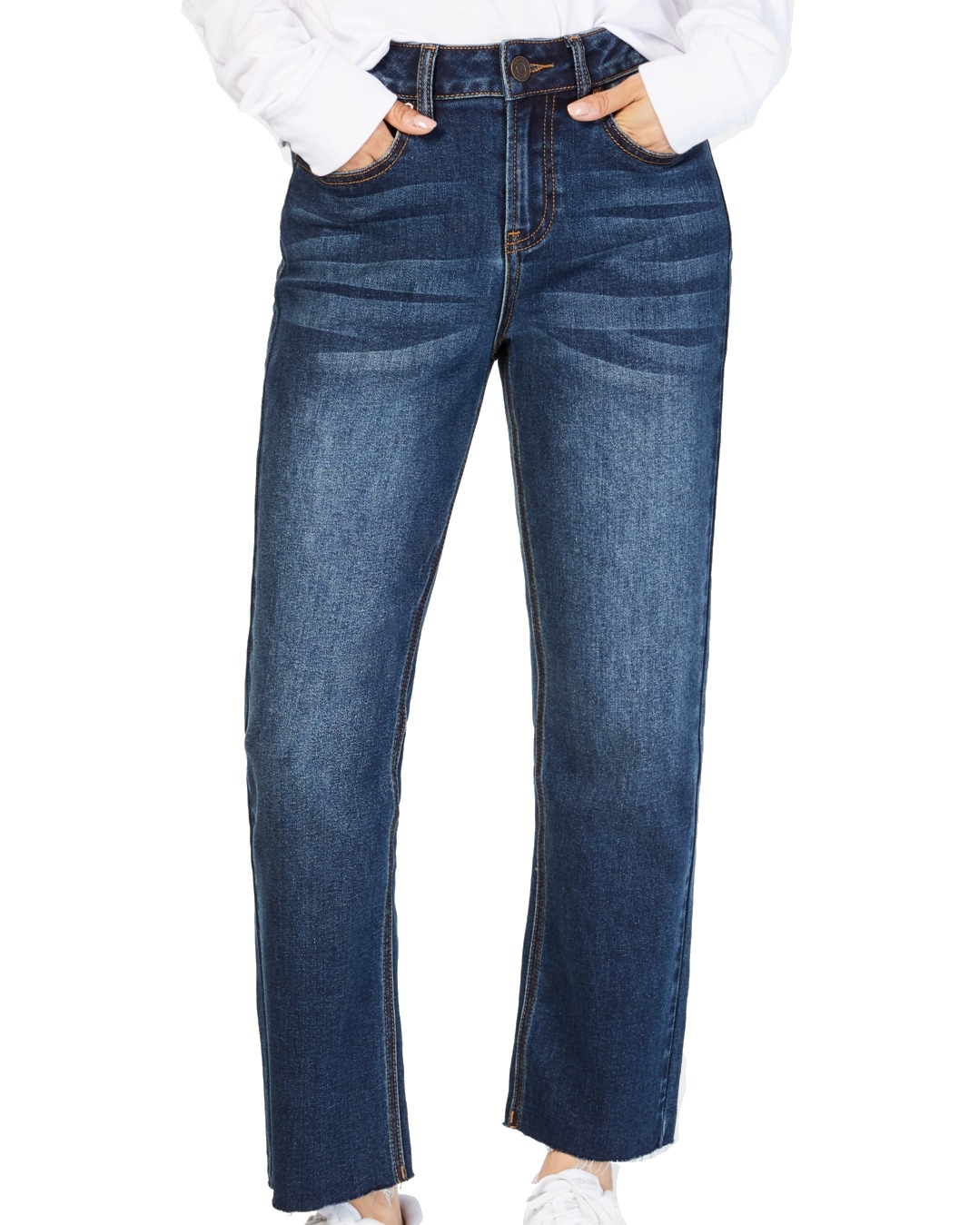 Photo 1 of size 5 Jeans Blue Junior Straight High Rise Ankle Stretch