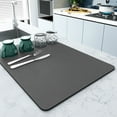thumbnail image 2 of Tunhigl Kitchen Countertop Mat 12x16in - Soft Diatomaceous Mud Absorbent, Non-Slip Drainage Mat for Dishes, Cups, and Chopsticks | Stylish & Functional Dark Gray, 2 of 4