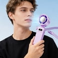 thumbnail image 5 of shyuyusa Portable Handheld Fan With Colorful LED Light Lanyard Transparent Body Personal Cooling Fan USB Rechargeable Mini Air Cooler, 5 of 5