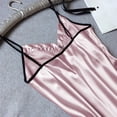 thumbnail image 4 of UTTOASFAY Women's Solid Color Lace Suspender Nightgown Short Sleepwear Home Clothes Summer Pajama Dress Pink 9XL, 4 of 5