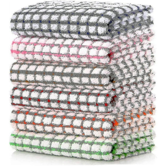 Kitchen Dish Towels, 16 Inch X 25 Inch Bulk Cotton Kitchen Towels, 6 Pack Dish Cloths For Dish Rags For Drying Dishes Clothes And Dish Towels -