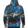 thumbnail image 7 of Rateoe Ocean Coral Turtle Pattern Mens Hoodie, Pullover Hooded Sweatshirt, Kangaroo Pocket Hoodie Ideal for Daily Wear, Travel and Home-Medium, 7 of 7