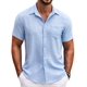 thumbnail image 1 of Camisa COOFANDY para hombre de manga corta casual azul claro, 1 of 5