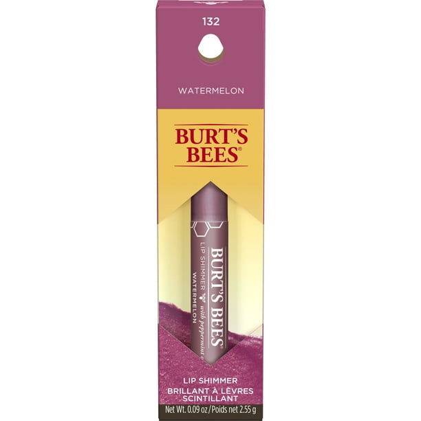 Burt's Bees 100 Natural Moisturizing Lip Shimmer with Beeswax, Watermelon, 1 Tube