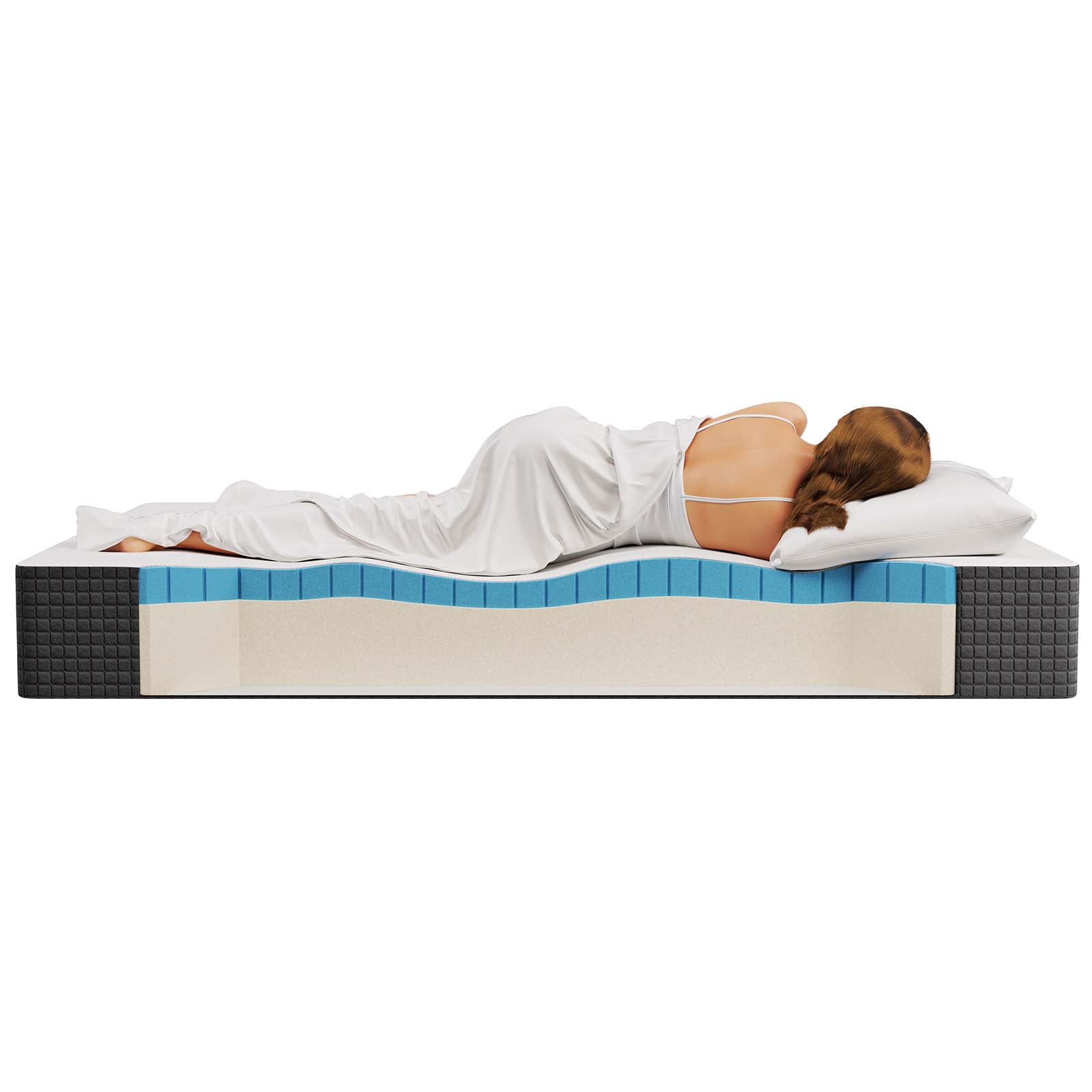 Modway Aveline 10" Modern Style Memory Foam King Mattress in White