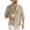 Khaki, variant on Mens Shirts Mens Summer Linen T Shirts Casual Button Down Shirts Long Sleeve Collared Tees
