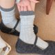 thumbnail image 2 of Nvzi Calcetines de mujer de media caña con doble canalé, 3 pares de calcetines casuales cálidos de color gris oscuro, talla única, gruesos, de cuello redondo, adecuados para el invierno., 2 of 5