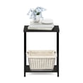 thumbnail image 4 of Furinno Simplistic Side Table, 2-Tier Black End Table with Metal Frame, Open Shelf Night Stand, Bedside Table, Easy Assembly, for Living Room, Bedroom, Black Espresso, 4 of 5