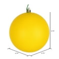 thumbnail image 2 of Vickerman 4.75" Yellow Matte Ball Ornament, 4 per Bag, 2 of 5