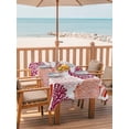 thumbnail image 2 of Outdoor Tablecloth with Umbrella Hole for Patio/Picnic/Party/Camping, Red Orange Coastal Waterproof Table Cloth Rectangle Table Cover Washable, Summer Coral Beach Nautical (52"x 70"), 2 of 9