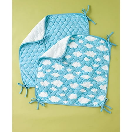 Sets Of 2 Oversized Water Resistant Crib Sheet Savers Clouds