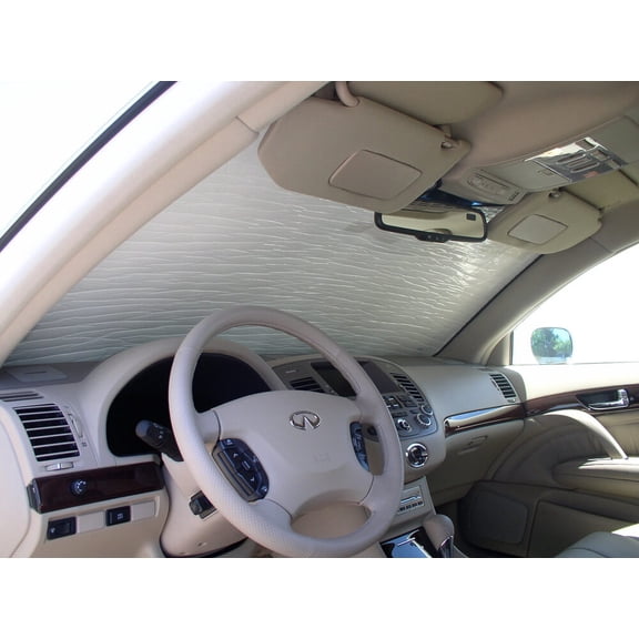 HeatShield, The Original Windshield Sun Shade, Custom-Fit for Infiniti M45 Sedan 2006, 2007, 2008, 2009, 2010, Silver Series