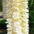 thumbnail image 6 of Mouliraty Artificial Fake Wisteria Vine Rattan Hanging Garland, Wisteria Flower Vines Garland Strings Fake Hanging Flowers Silk Wisteria Garlands for Wedding Garden Christmas Bouquet, Khaki, 6 of 6