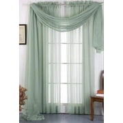 Ruthy's Textile 2 Pack Sheer Voile Window Treatment Rod Pocket Curtain Panels for Bedroom and Living Room 54 x 84 inches Long - Color: Sage