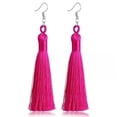 thumbnail image 4 of HOOUN 10pairs Tassel Earrings Bohemian Dangle Earrings Handmade Silk Long Hanging-Red 1, 4 of 7