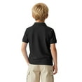 thumbnail image 5 of Zfeel Kids Short Sleeve Polo Shirt, Button Closure Comfort Fabric Dailywear Tee, Black, XS, 5 of 5